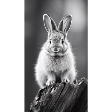 Black and White Bunny Canvas